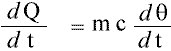 dQ/dt = mc dT/dx